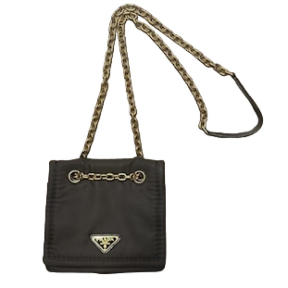 Prada Tessuto Nylon Chain Crossbody Shoulder Bag Black - Picture 5 of 16